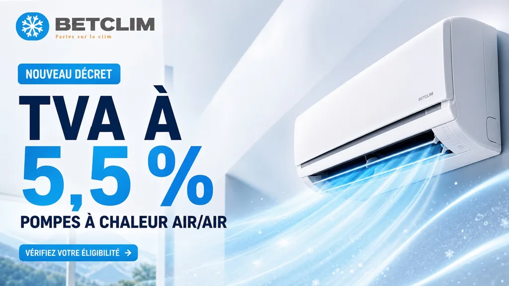 TVA à 5,5 % sur les pompes à chaleur air/air en 2026